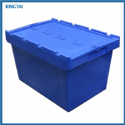 600*400*340mm Plastic Moving Crate with Attached Lid